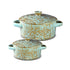 Ceramic Soup Bowl w-Lid/2Hdls Grey Speckles